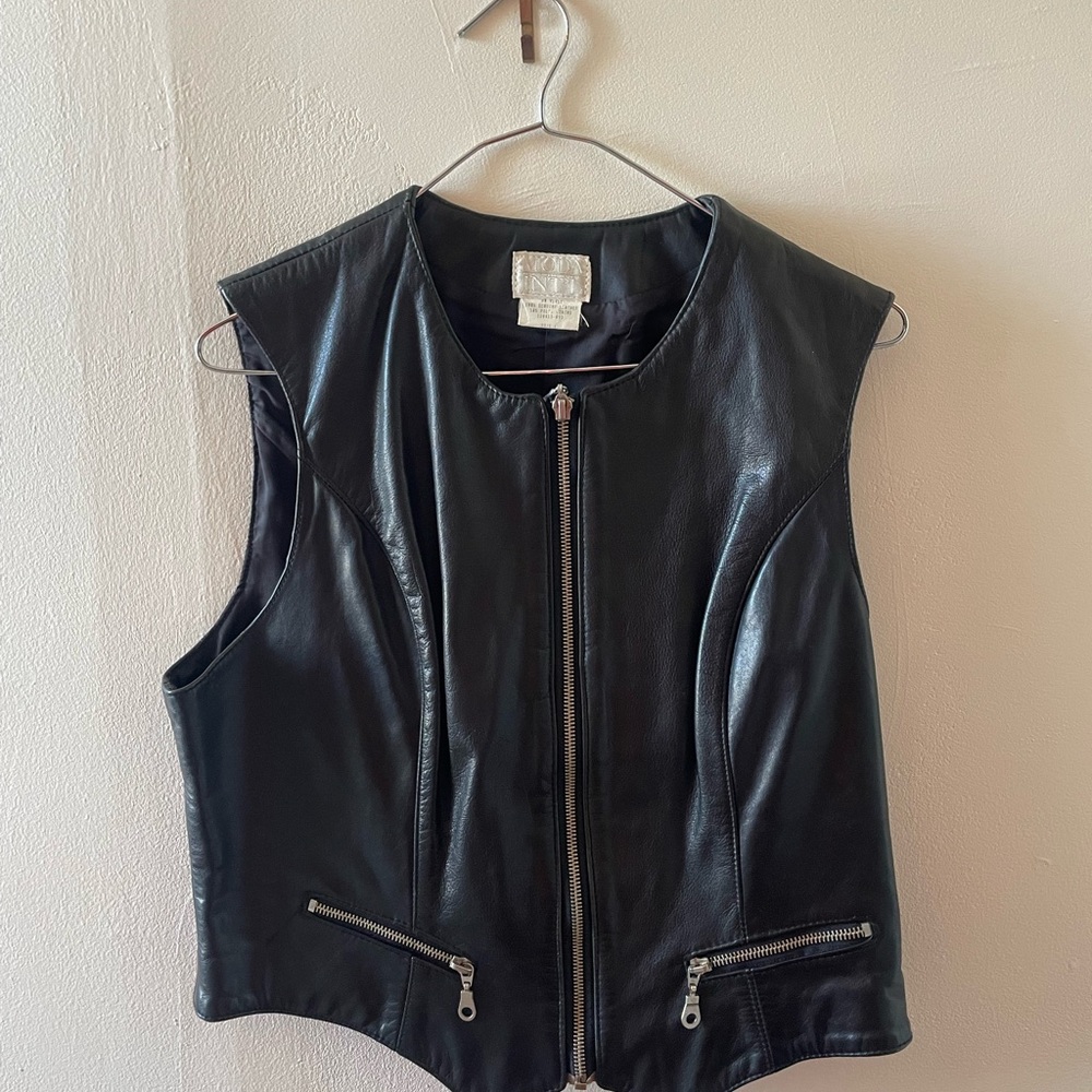 Sleek Black Leather Vest